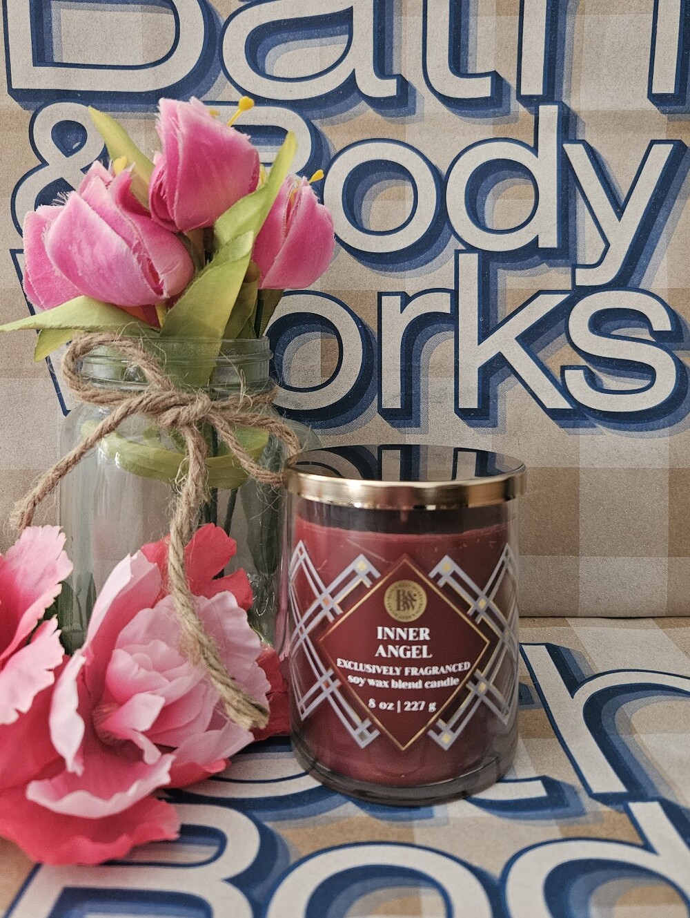 NWT Bath & Body Works Inner Angel Single Wick Candle - DISCONTINUED - Red, Gold